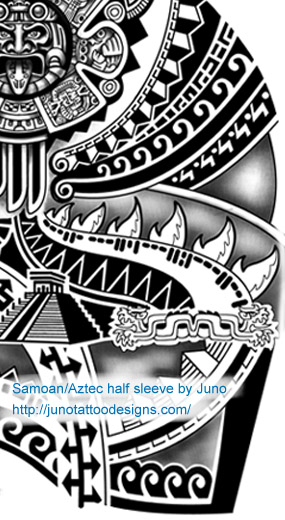 custom samoan aztec tattoo by Juno | Free Tattoo Ideas